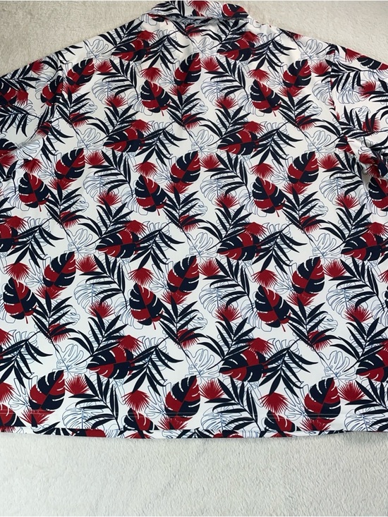 Roundtree & Yorke Performance Polo Shirt Mens Size 2XB Red White & Blue Tropical - Picture 7 of 10